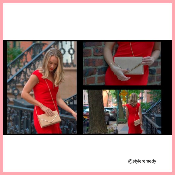 Velvet Evening Clutch with Gold Hardware Removable Chain Strap